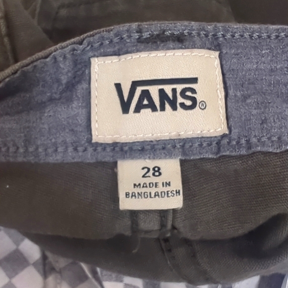 Vans Men's Cotton Blend Shorts Sz 28 Skater Preppy Off The Wall Vintage Green - Picture 11 of 13